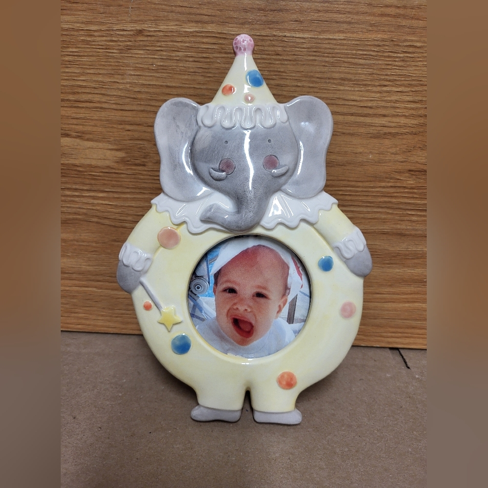 Vintage Cotton Candy Charpente Ceramic Elephant Frame